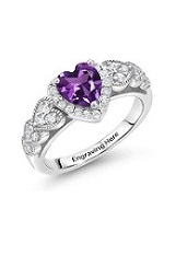 superb teeny engravable amethyst baby birthstone ring